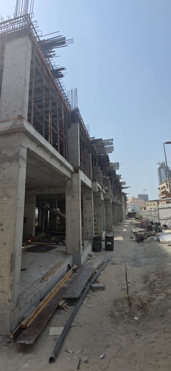 The Promise Villas hoarding and structural frame, Jumeirah Village Circle, Dubai